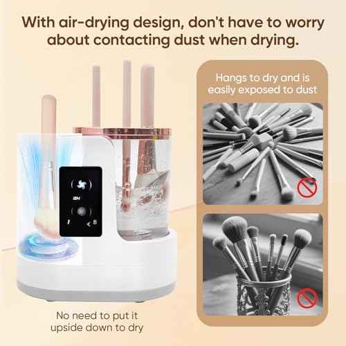 Electric Makeup Brush Cleaner 3-in-1 Automatic Brush Cleaning Machine, Dual-Direction Cleaning, Adjustable Drying, Fits All Brush Sizes, Efficient & Quick (Upgraded 2025 Edition)