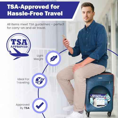 Trektote Bulk Hygiene Kit For Men ? (5 Pack) 12 Piece Set Of Travel Size Toiletries, TSA Compliant, Bulk Travel Essentials, Includes Shampoo And Conditioner, Body Wash, Toiletry Bag & More