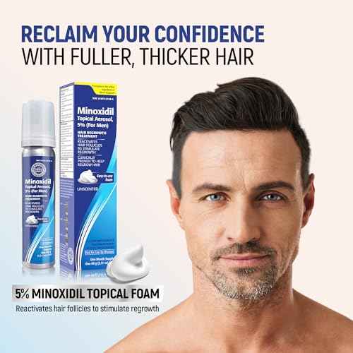 Taro Minoxidil topical aerosol foam, 5%, hair regrowth 2 months treatment for men, 2.11 oz (2 Pack)