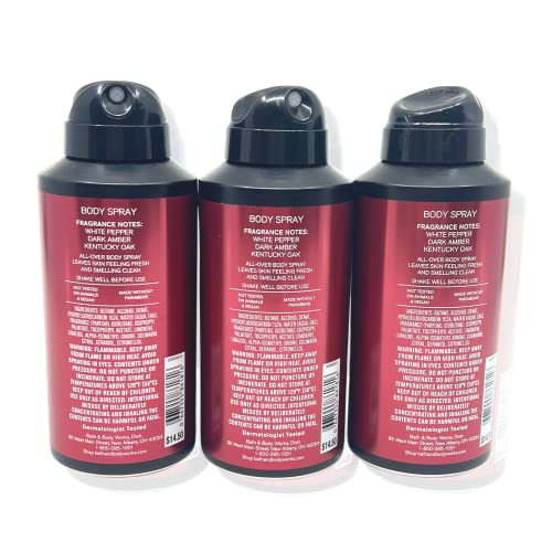Bath & Body Works Bourbon Body Spray 3.7oz - pack of 3 - Men¡¯s Collection Body Spray for Men