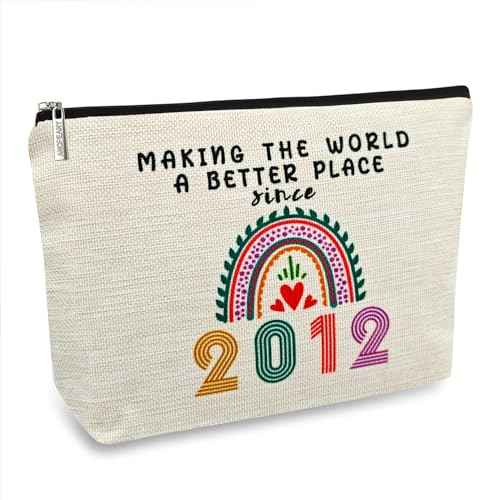 13 Year Old Girl Gift Ideas, 13th Birthday Gifts for Teenage Girls, Funny 2012 Birthday Decorations Makeup Bags for Her, Sister, Daughter, Niece, Cute Cosmetic Travel Pouch for Teen Girls Trendy Stuff