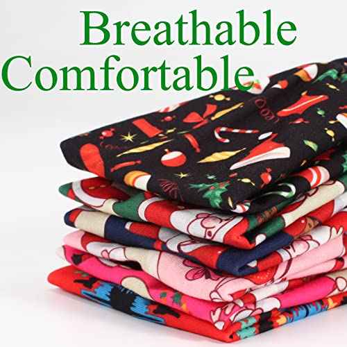 6 Pack Christmas Knotted Headbands for Women Gils Snowman Yoga Twist Workout Hair Accessories Gifts