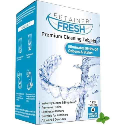 Retainer Cleaner Tablets - 120 Tablets 4 Month Retainer Fresh - Retainer Cleaning Tablets, Mouth Guard Cleaner, Denture Cleaner, Aligner Cleaner, Brite Retainer Tablets