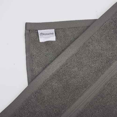 Quick Dry & Absorbent Wash Cloths Set of 4 (12" x 12") Hotel Quality, Versatile as, Washcloths for Your Face, Face Towel Set, Spa Towels, Hand Towels, Soft Wash Cloths -%100 Cotton - Gray