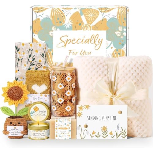 Self Care Gifts for Women Gift Baskets£¬Sending Sunshine Thinking of You Care Package Spa Gift Sets, Birthday Christmas Gifts for Women Best Friends Mom Sister Wife Grandma Her