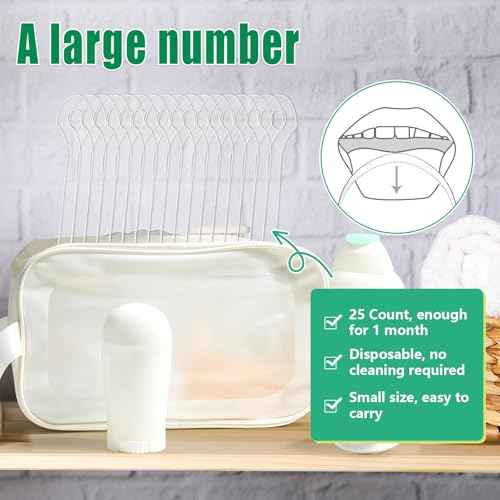 25 Count Disposable Tongue Scraper, Plastic Tongue Cleaner for Adults and Kids, Tongue Scrubber for Oral Care, Promote Fresh Breath
