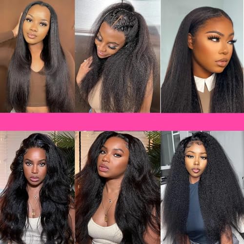 24 26 28 Inch Natural Black Color Kinky Straight Bundles Human Hair Unprocessed Brazilian Virgin Hair Yaki Straight Bundles