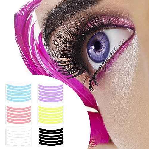 36 Pcs Lash Lift Ribbon Kit, Silicone Tool Pads, Reusable Perm Eyelash Lifting Compensator Soft Pads Rods, Eyelash Tapes Makeup Beauty Tool (6 Colors)