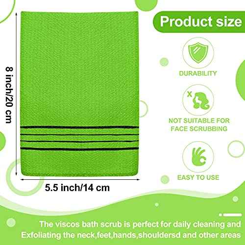 Tatuo 12 Pieces Korean Exfoliating Mitt Glove Italy Towel Body Skin Scrubber Exfoliating Scrubber for Remove Dead Skin Washcloth Korean(Small,Yellow, Green, Blue, Pink)