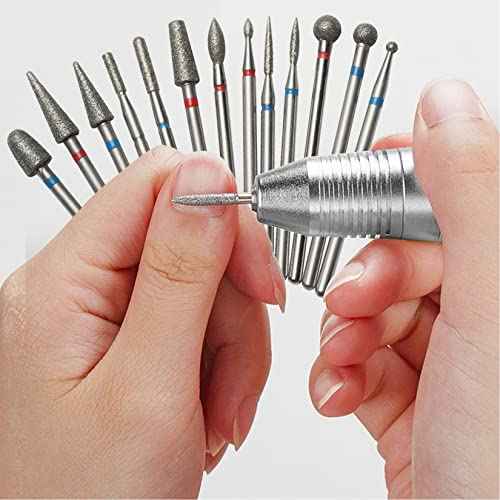30-Piece Nail Cutter Drill Bit for Manicure Tungsten Steel Professional Manicure Drill Set Universal Diamond Drill Bits for Nails Electric Drill