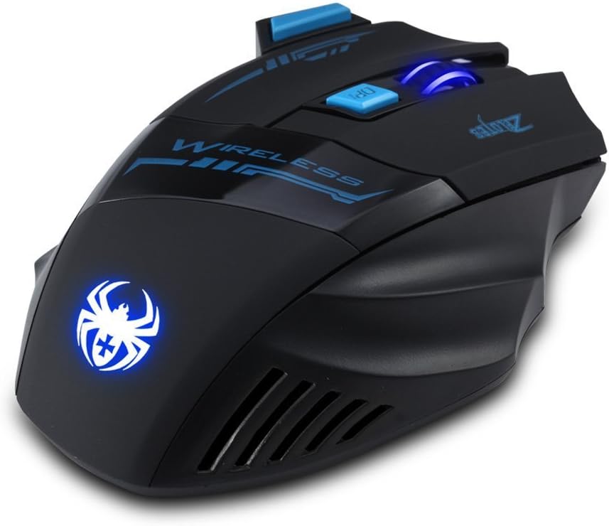 zelotes Wireless Mouse,4 Adjustable DPI,7 Buttons,Ergonomic Design,Energy-Saving,2.4GHz with USB Receiver,Optical Portable Mouse for PC,Mac,Laptop,Black
