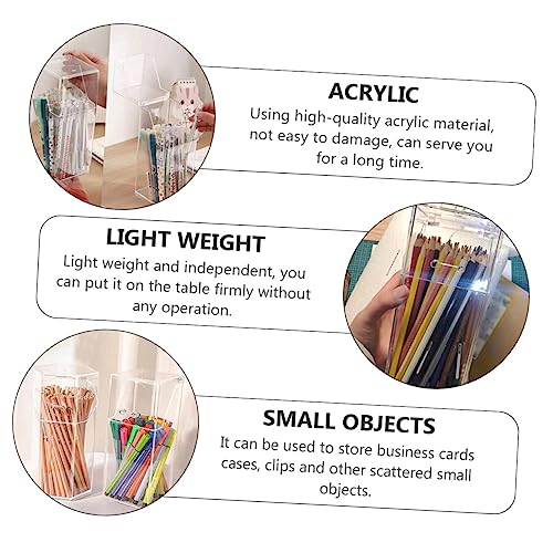 2Pcs Acrylic Makeup Brush Holder with Lid, Clear Makeup Holder, Cosmetic Organizer Cosmetic Storage Display Box for Dressing Tables and Vanity, 3.34 x 3.34 x 8.25inch