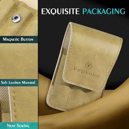 Nail Clippers Set, Vepkuso 6 Pcs Toenail Clippers, Stainless Steel Fingernail Clipper, and PU Leather Manicure Set, Gift Ideas