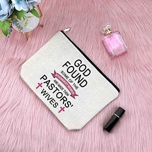 Pastor's Wife Appreciation Gifts Makeup Bag Christian Religious Gift for Women Cosmetic Bag Minister's Wife Gift Birthday Christmas Gift for Pastor's Wife Thank You Gift Travel Cosmetic Pouch