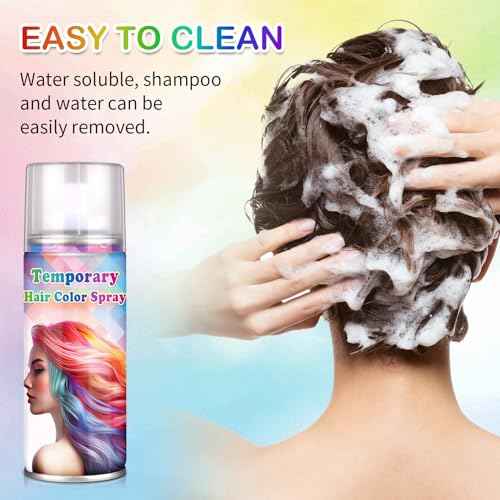 Purple Hair Color Spray Temporary,Instant Vivid Hair Dye that Washes out in 1 Wash for Halloween,Christmas,Cosplay Party,120ML (Purple£©
