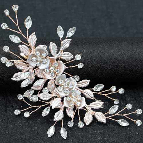 Bridal Hair Accessories Wedding Hair Clip for Brides, Handmade Rhinestone Hair Vine Wedding Head Pieces for Women and Bridesmaids Flower Girls