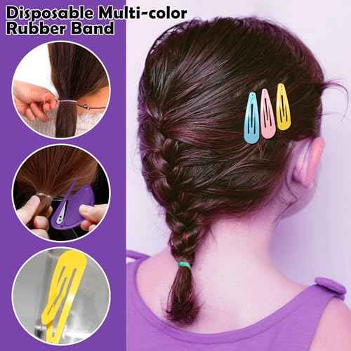 32 Colors Small Hair Rubber Bands with 16 Styling Tools, 2000 Pcs Elastic Girl Baby Hair Ties, Mini Bands with Elastic Cutter, Hair Accessories Xmas Stuff for Girls Baby Toddlers Kids