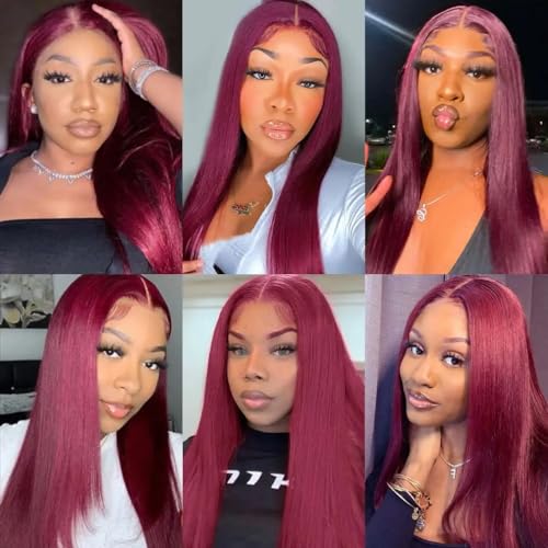 99J Human Hair Bundles Burgundy Straight 3 Bundles 14 16 18 inch Brazilian Burgundy Red Straight Bundle Unprocessed Virgin Hair Extensions