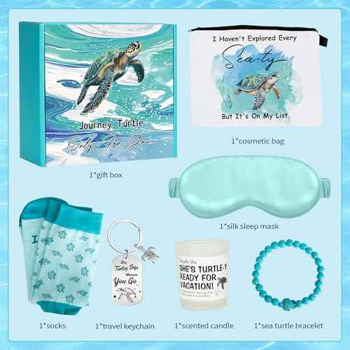 Sea Turtle Gifts for Women ? Travel Gift Set for Turtle Lovers, Birthday Gift Baskets for Her, Cute Ocean Themed Present for Mom, Sister, Friends, Valentine¡¯s Day, Christmas, Mother's Day