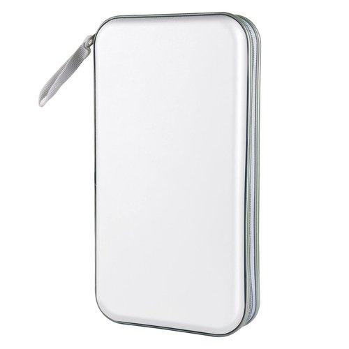 Siveit CD Case, DVD Case Holder 96 Capacity Hard Plastic CD DVD Disc Cases Storage Binder Wallet for Car Home Office Travel (White)