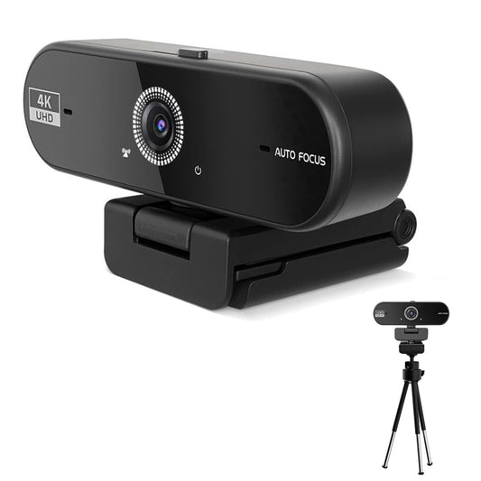 4K Webcam,Tripod,Compatible with PC/Laptop/Mac, Computer Camera with Low-Light Correction, AI Noise-Canceling Microphone, Adjustable Field of View, Built-in Privacy Shutter, Ideal for Meetings
