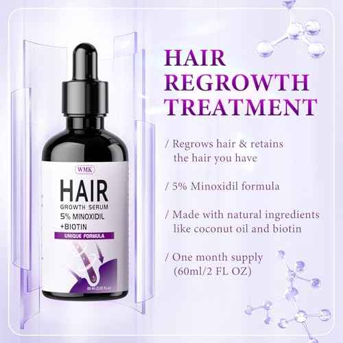 5% Minoxidil for Men and Women Hair Growth Oil, Biotin Hair Serum, 2.03 fl oz