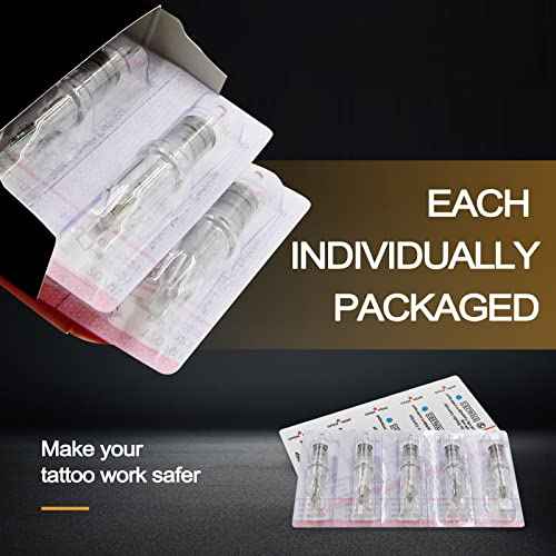 Yuelong 40Pcs Tattoo Cartridges Needles Mixed #12 Magnum 5M1 7M1 9M1 11M1 Assorted Needles with Membrane for Tattoo Artist