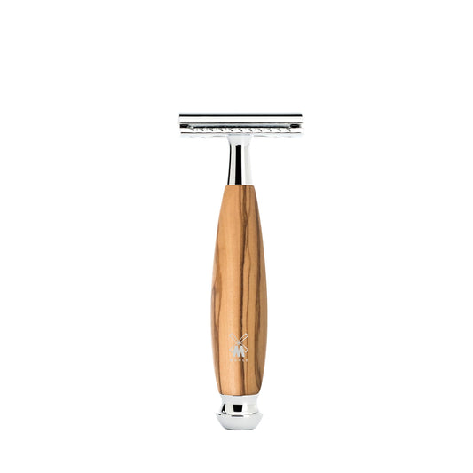 MÜHLE VIVO Olive Wood Closed Comb Safety Razor - Clean Shaving, Modern Design