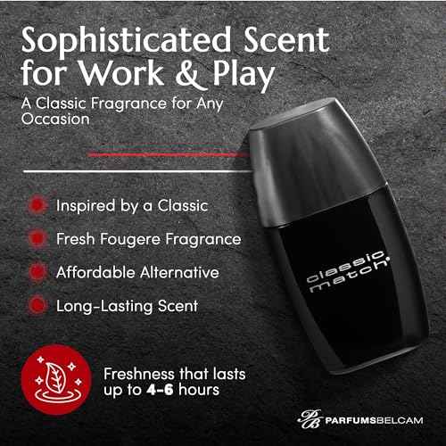 PB ParfumsBelcam CM Noir Eau De Toilette Spray for Men ? Fresh Fougere Cologne, Bergamot, Basil, Patchouli, Long-Lasting Scent, Masculine Fragrance ? 2.5 Fl Oz