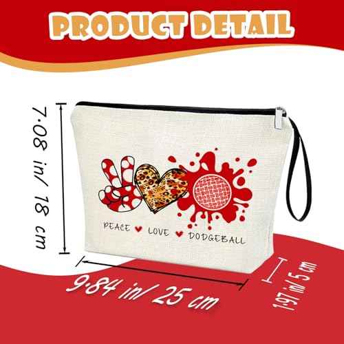 DODGEBALL Gift -Dodgeball Lover Gift Dodgeball Bag Gift for Dodgeball Player Cosmetic Bag Gift for Women Her Dodgeball Girl Make up Pouch Gift for Christmas Birthday Graduation