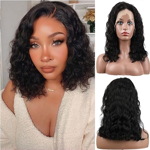 LICHANG Wear And Go Body Wave Bob Wig Human Hair 13x4 HD Lace Front Wigs Glueless Pre Plucked with Baby Hair 180% Density Short Bob Wigs for Black Women (16 Inch, Natural Color)