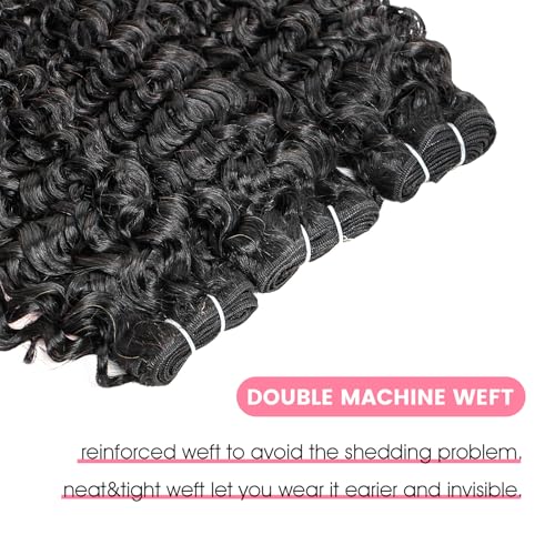 12A Human Hair Bundles Water Wave Bundles Human Hair,3 Bundles 22 24 26 Inch Triple Lifespan Virgin Remy Hair£¬100% Unprocessed Brazilian Virgin Hair£¬Weft Wet and Wavy Extensions for Black Women