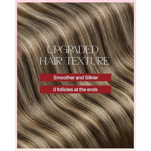 Moresoo Tape in Hair Extensions Human Hair Brown Real Hair Tape Hair Extensions Ombre Dark Brown and Caramel Blonde Human Hair Glue in Fashion Seamless 24 Inch 20Pcs/50g #4/27/4