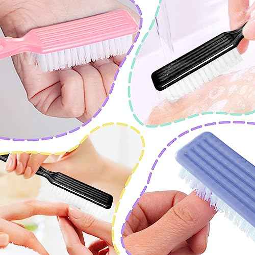 8 PCS Nail Brush for Cleaning Fingernails, Handle Grip Nail Scrubber Brush, Cleaner Brushes Manicure Tools Scrub Brushes Kit, Toenail Brush To Clean Under Nails Pedicure Foot Small Brush Women Men