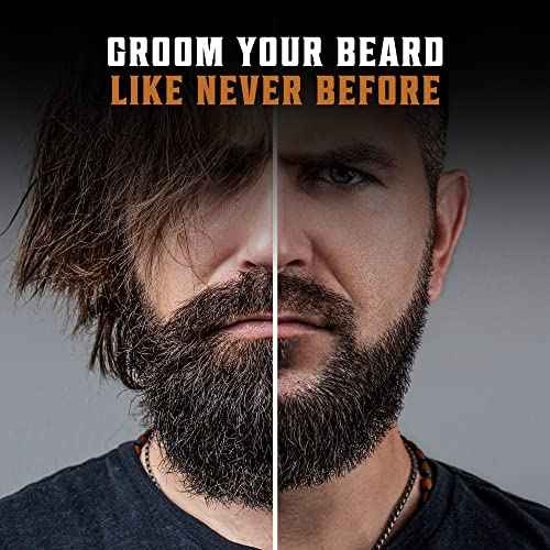 Viking Revolution Beard Comb & Beard Brush Set for Men -- Natural Boar Bristle Brush and Dual Action Pear Wood Comb w/Velvet Travel Pouch - Great for Grooming Beards and Mustaches