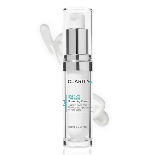 ClarityRx Easy On The Eyes Smoothing Eye Cream, Natural Plant-Based Anti-Aging Under Eye Cream for Dark Circles, Contains Hyaluronic Acid, Paraben & Cruelty Free (0.5oz)
