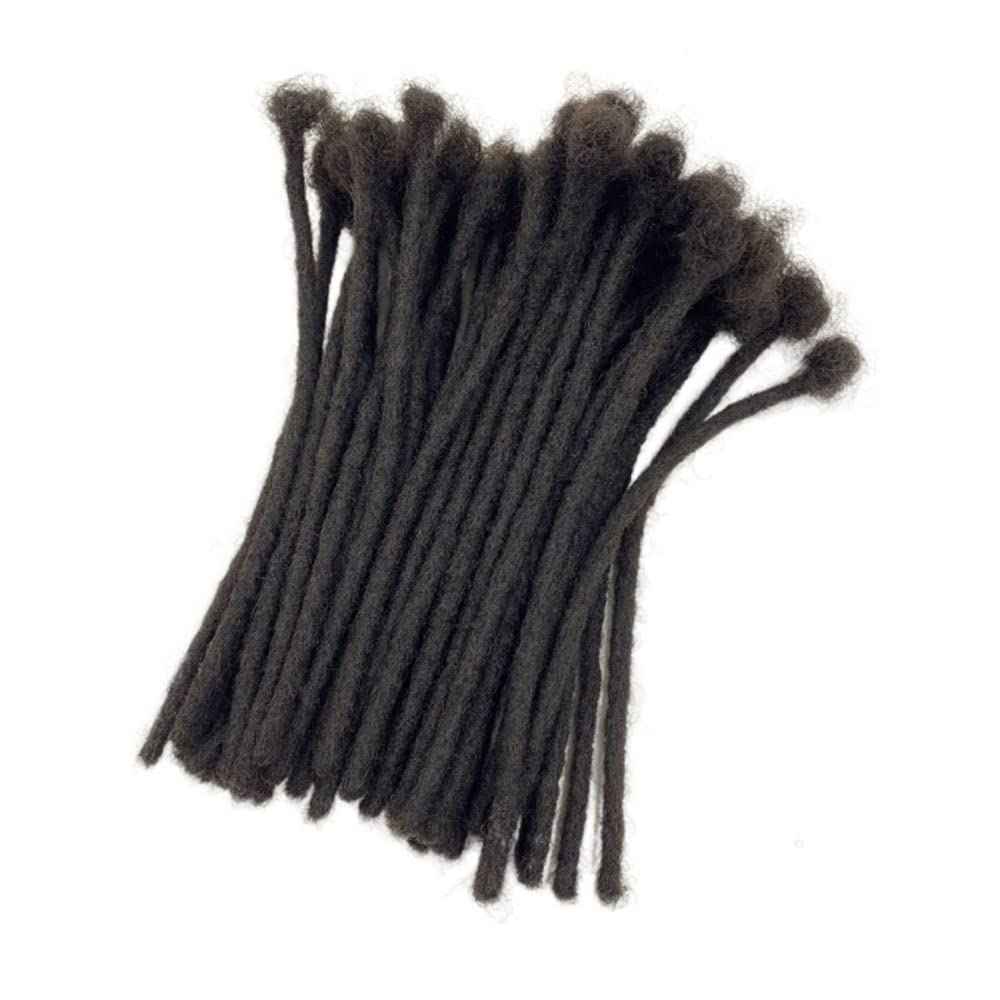 Loc Extension Human Hair 0.4cm Thickness 8 Inch 40 Strands Natural Black Full Handmade Permanent Locs Can Be Dyed and Bleached for Women Men Kids Dreadlock Extensions Real Human Hair