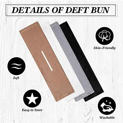 4 Pieces Deft Hair Bun Maker Doughnut Hair Bun French Hairstyle(Black, Khaki, White, Gray)