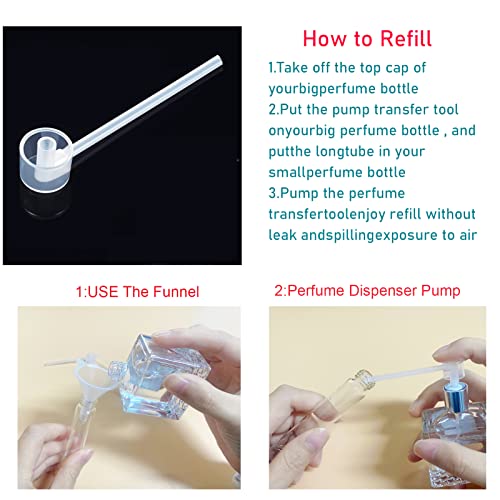 12ML Perfume Atomizer Bottle Refillable,Mini Portable Spray Bottle,Scent Pump Case,With Dispenser tool,for Out Side Work Travel Fitness (Pack of 6)