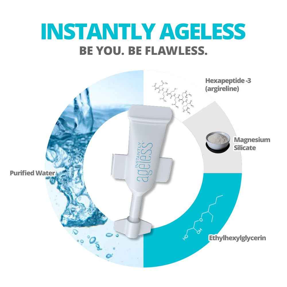 Instantly Ageless - Instant Face Lift Cream - Skin Care for Anti Aging face cream - Wrinkle Tightener - Instant Under Eye Bags Remover - Facelift in a Box of 25 Vials
