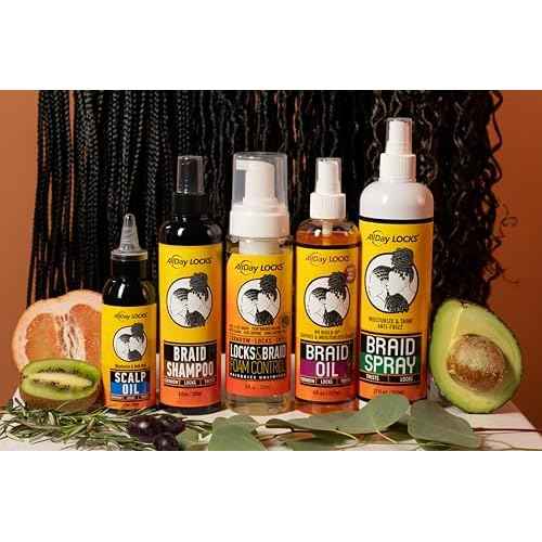 AllDay Locks Braid Spray (12 oz) | Alleviates Itchy & Dry Scalp | High Shine, Softens Dull Hair | Cleanse & Rejuvenate Braids, Locks, Twists, Cornrows | 12 oz