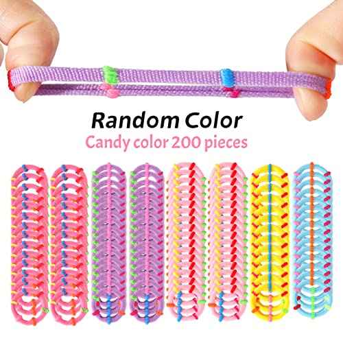 Baby Hair Ties - 200PCS Cotton Mini Seamless Hair Bands for Toddlers Girls, 1 Inch in Diameter, 5 Colors-Soft Seamless-NO HAIR DAMAGE