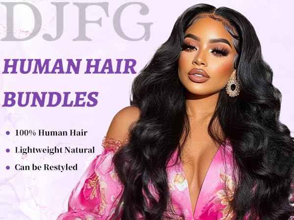 Human Hair Bundles 18 20 22 Inch 3 Bundles Human Hair Body Wave 12A Real 100% Raw Unprocessed Brazilian Virgin Sew in Quick Weave Natural Black Deals Thick Hair Extensions