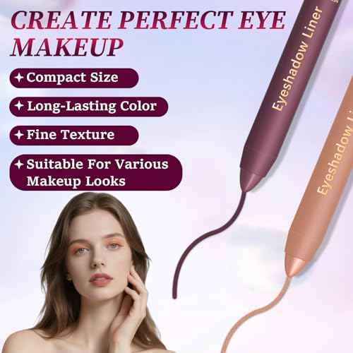 Shadow Liner 2in 1 Eyeliner Eyeshadow, Inelaborate Eye Shadow 2-in-1 Liner & Shadow, Waterproof, Smooth, Easy to Color, Smudge-Proof & Long-Lasting All-Day