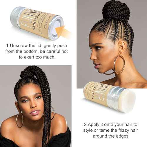 FUNNIR Hair Wax Stick for Slick, Frizzy Hair and Edge Control,Bun Maker & Styling Waxes for Kids & Women & Men