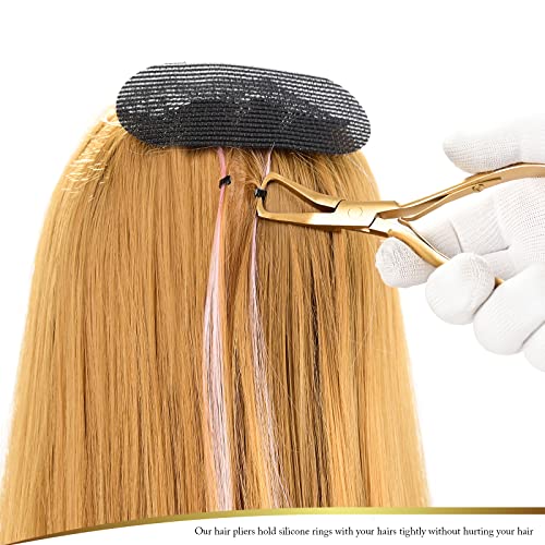 GlamorDove Hair Extension Tool Kit Stainless Steel Pliers Microlink Tool Set Opener Pliers Oxford Cloth Bag Hair Loop Tool Weft Extensions Hairdressing Styling Salon Accessories