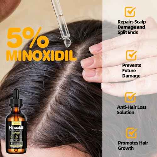 5% Minoxidil Hair Growth Serum Oil For Men and Women, Biotin Hair Serum, Safest Hair Regrowth Treatment, Prevent Scalp Hair Loss 60ml / 2.11 fl.oz