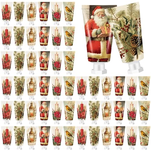 72 Pcs Christmas Lotion Bulk Gift Set, Travel Size Christmas Mini Body Lotion Bulk, Retro Moisturizing Body Cream for Women Homeless Birthday Xmas Gift Stocking Stuffer