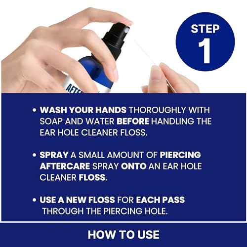 BodyJ4You Piercing Aftercare Spray Keloid Bump Removal Piercing Hole Cleaner - Earring Hole Cleaner Piercing Floss Ear Hole Cleaner - Natural Saline Wound Wash - Pierced Ears Nose Cleaning Kit