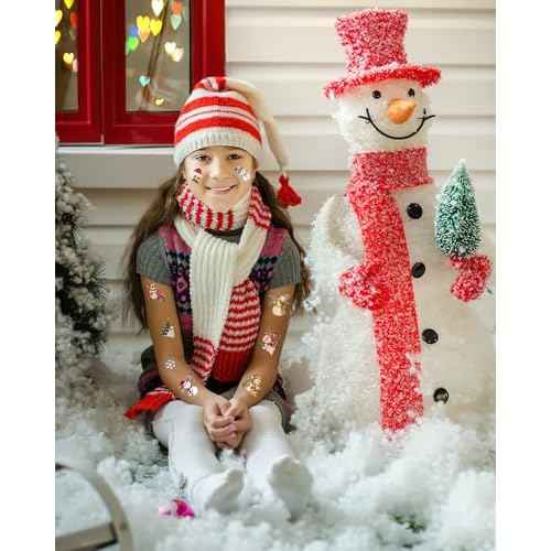 220 Pieces Cute Snowman Temporary Tattoos Stickers,20 Sheets Christmas Winter Snowman Themed Tattoos Stickers Party Decoration Supplies Party favors for Kids Adults